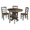 International Concepts 36 in. Solid Wood Round Extension Dining Table with 4 Chairs in Hickory/Washed Coal K45-36RXT-23B-C2-4 - alternate 2